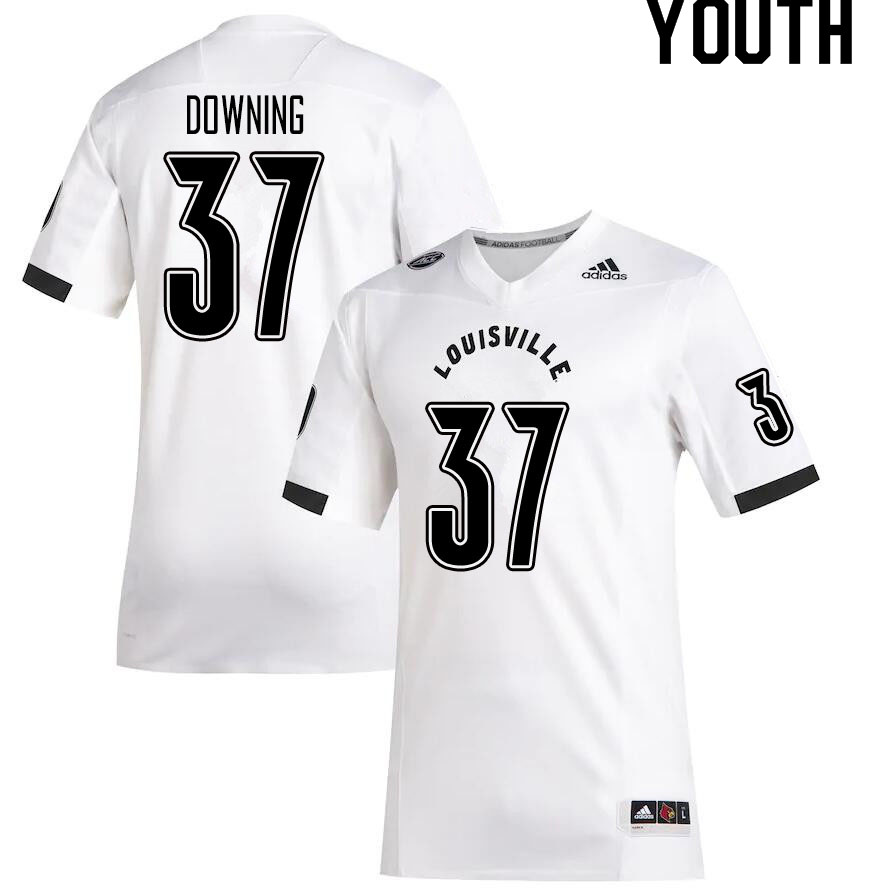 Youth #37 Isiah Downing Louisville Cardinals College Football Jerseys Sale-White - Click Image to Close